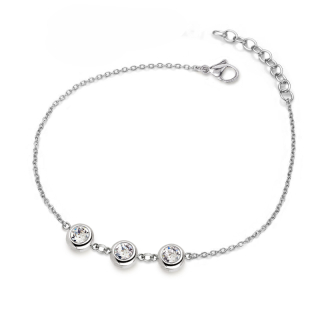 Ocelový náramek Triplets s krystaly Swarovski - Crystal F