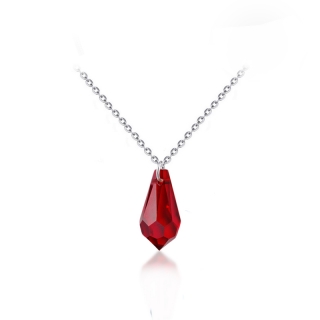 Ocelový náhrdelník Simple Teardrop ve tvaru kapky s krystaly Swarovski - Siam