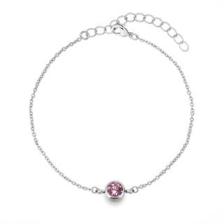 Ocelový náramek Chaton Deluxe s krystaly Swarovski - Light Amethyst