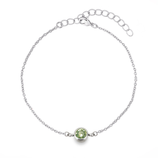 Ocelový náramek Chaton Deluxe s krystaly Swarovski - Peridot