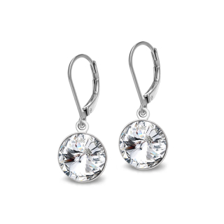 Ocelové visací náušnice s krystaly Rivoli Swarovski - Crystal F