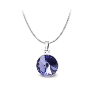 Ocelový náhrdelník s krystalem Rivoli Swarovski - Tanzanite