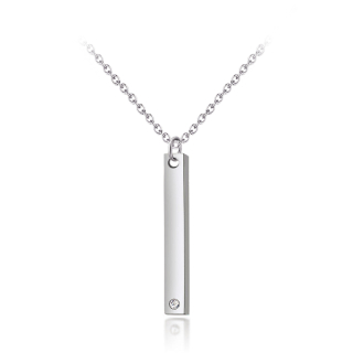 Ocelový náhrdelník Vertical s krystalem Swarovski - Crystal F