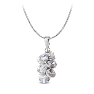 Ocelový náhrdelník Rivoli Grapes ve tvaru hroznu s krystaly Swarovski - Crystal F