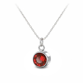 Ocelový náhrdelník s krystalem měsíce Leden Swarovski - Scarlet