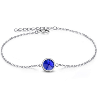 Ocelový náramek Rivoli s krystalem Swarovski - Majestic Blue