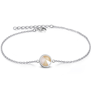 Ocelový náramek Pastel Rivoli s krystalem Swarovski - Ivory Cream