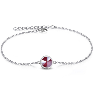 Ocelový náramek Pastel Rivoli s krystalem Swarovski - Dark Red