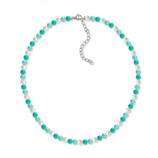 Ocelový perlový náhrdelník Lagoon Pearl s perlami Swarovski 4mm
