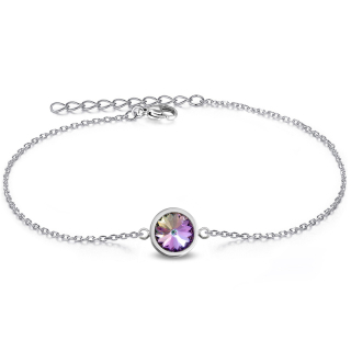 Ocelový náramek Rivoli s krystalem Swarovski - Crystal Vitrail Light