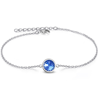 Ocelový náramek Rivoli s krystalem Swarovski - Sapphire