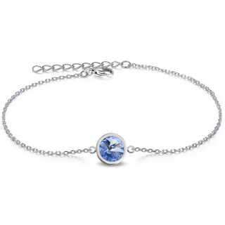 Ocelový náramek Rivoli s krystalem Swarovski - Light Sapphire