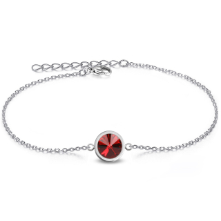 Ocelový náramek Rivoli s krystalem Swarovski - Scarlet